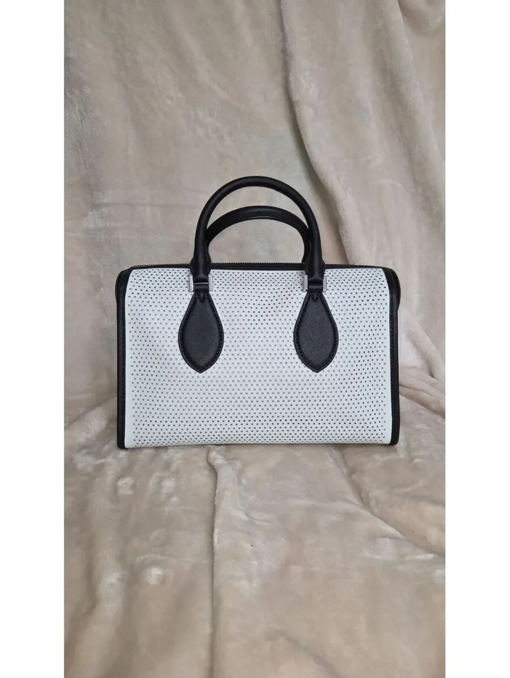 54. Michael Kors LACEY black white Satchel/Duffle bag